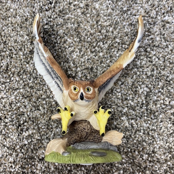 VINTAGE OWL ROYAL HERITAGE COLLECTION PORCELAIN FIGURINE SCULPTURE GREAT HORNED - Picture 2 of 11